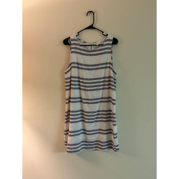 Beach Lunch Lpunge Blue White Striped Summer Tank Dress Medium Vacation Light - Picture 1 of 3
